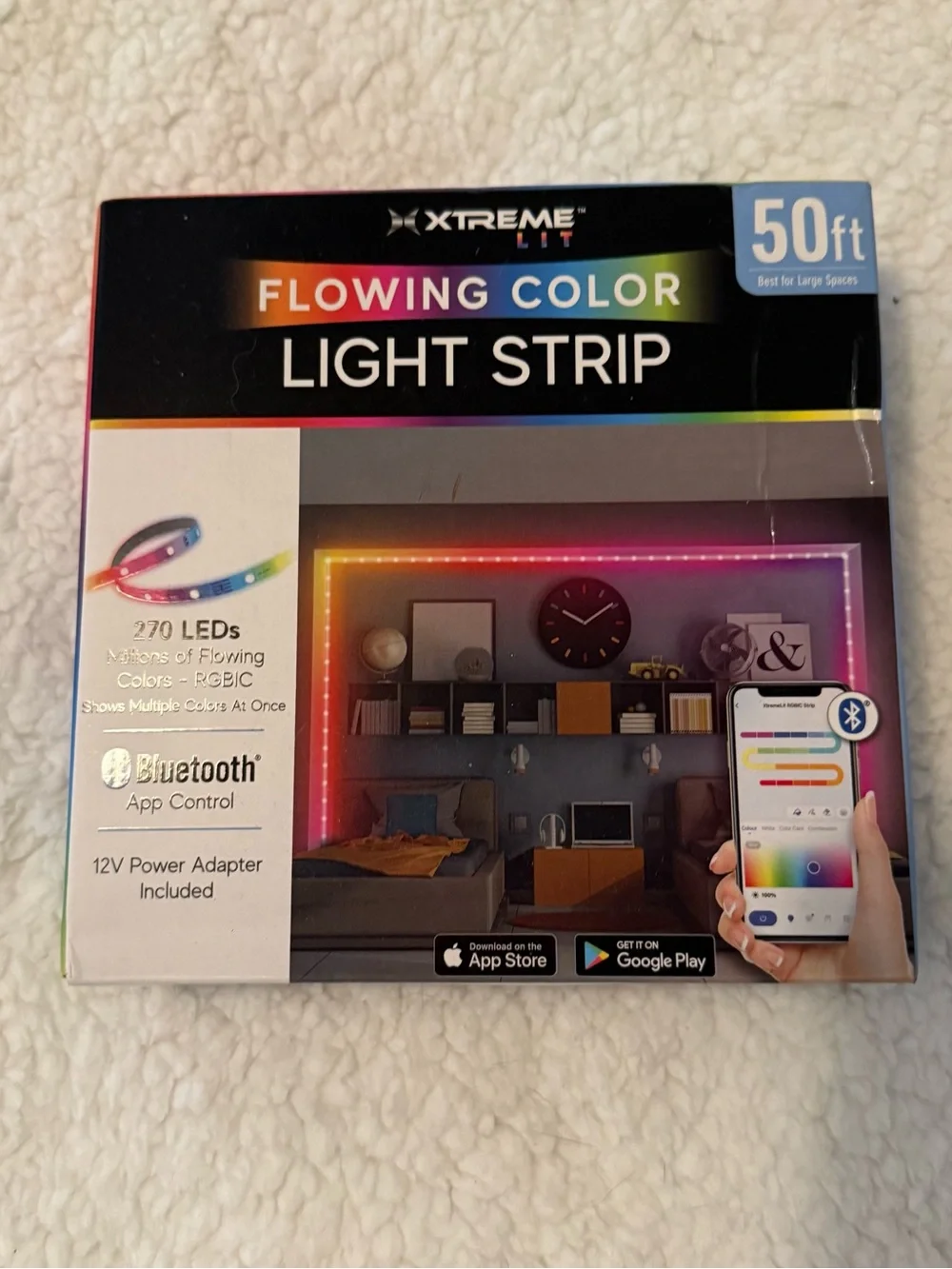 Xtreme Lit 50ft Flowing Color Indoor LED Light Strip Kit 270 NEW NIB